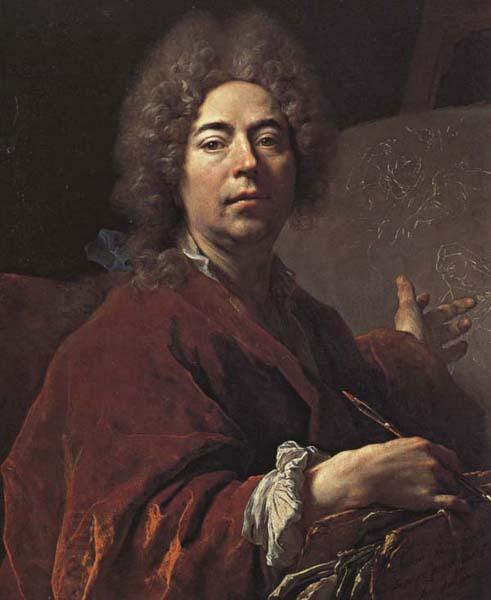 Nicolas de Largilliere Self-Portrait Painting an Annunciation